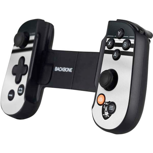 NFL Las Vegas Raiders White Striped Backbone One for iPhone Game Controller Skin
