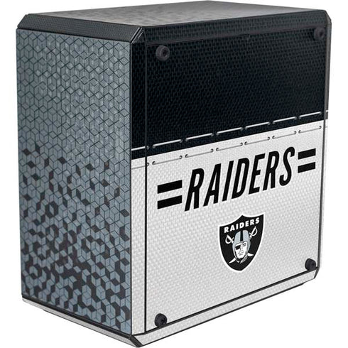 NFL Las Vegas Raiders White Striped Cooler Master MasterBox Q300L Mini Tower Skin