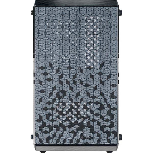 NFL Las Vegas Raiders White Striped Cooler Master MasterBox Q300L Mini Tower Skin