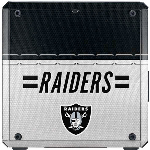 NFL Las Vegas Raiders White Striped Cooler Master MasterBox Q300L Mini Tower Skin