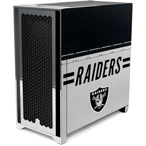NFL Las Vegas Raiders White Striped Corsair 4000D Tempered Glass Mid-Tower ATX Case Skin