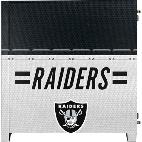 NFL Las Vegas Raiders White Striped Corsair 4000D Tempered Glass Mid-Tower ATX Case Skin