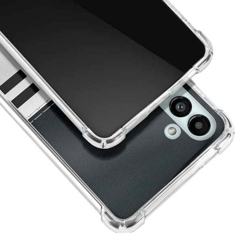 NFL Las Vegas Raiders White Striped Galaxy A13 5G Clear Case