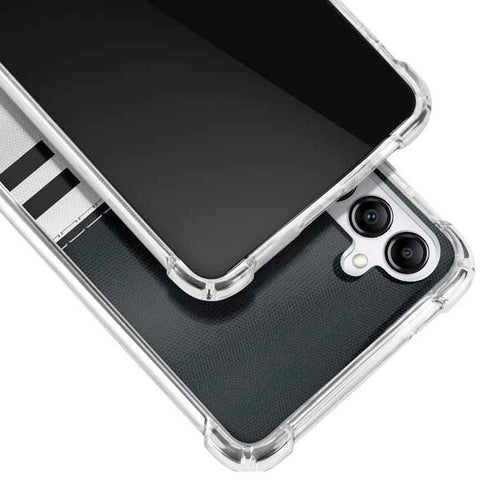 NFL Las Vegas Raiders White Striped Galaxy A14 5G Clear Case