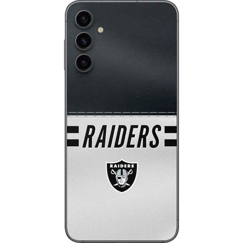 NFL Las Vegas Raiders White Striped Galaxy A14 5G Skin