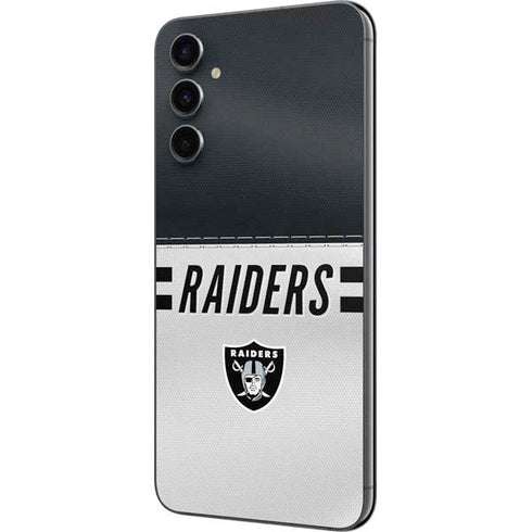 NFL Las Vegas Raiders White Striped Galaxy A14 5G Skin