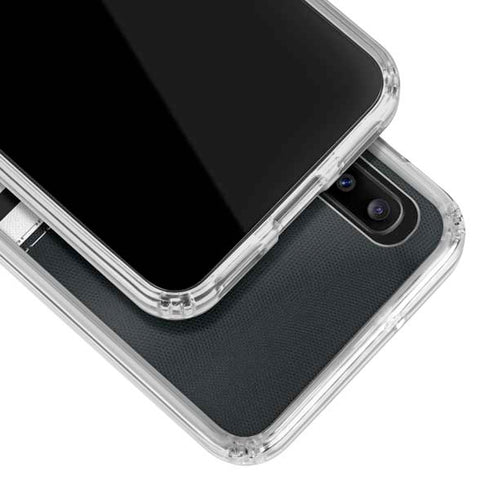 NFL Las Vegas Raiders White Striped Galaxy A30 Clear Case