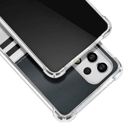 NFL Las Vegas Raiders White Striped Galaxy A33 5G Clear Case