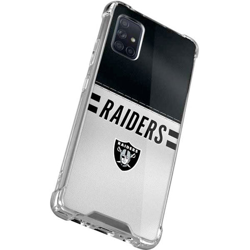 NFL Las Vegas Raiders White Striped Galaxy A51 5G Clear Case