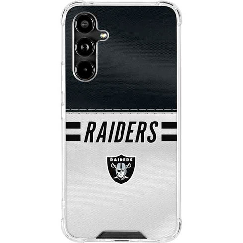 NFL Las Vegas Raiders White Striped Galaxy A54 5G Clear Case