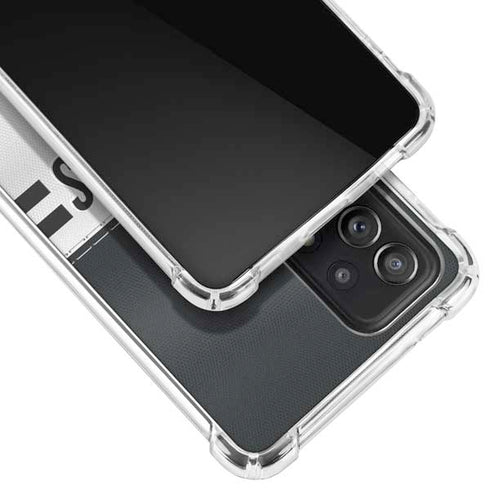 NFL Las Vegas Raiders White Striped Galaxy A72 5G Clear Case