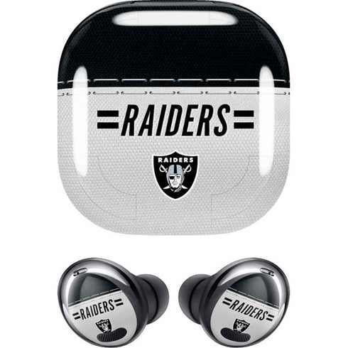 NFL Las Vegas Raiders White Striped Galaxy Buds Pro Skin