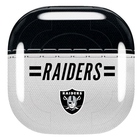 NFL Las Vegas Raiders White Striped Galaxy Buds Pro Skin