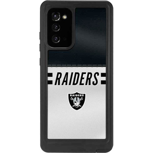 NFL Las Vegas Raiders White Striped Galaxy Note20 5G Waterproof Case
