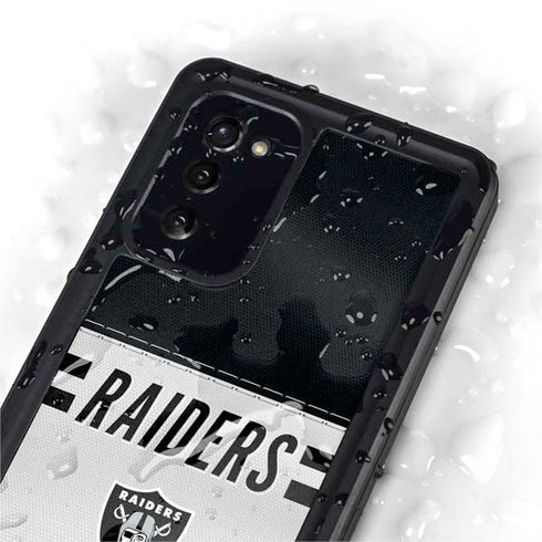 NFL Las Vegas Raiders White Striped Galaxy Note20 5G Waterproof Case