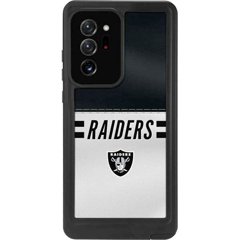 NFL Las Vegas Raiders White Striped Galaxy Note20 Ultra 5G Waterproof Case