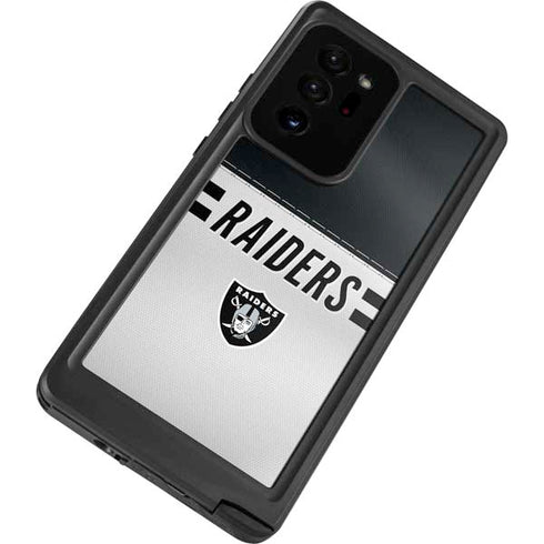 NFL Las Vegas Raiders White Striped Galaxy Note20 Ultra 5G Waterproof Case