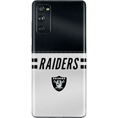 NFL Las Vegas Raiders White Striped Galaxy S20 Fan Edition Skin