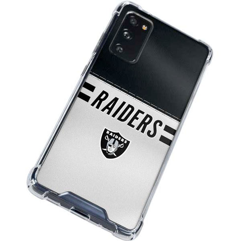 NFL Las Vegas Raiders White Striped Galaxy S20 FE Clear Case