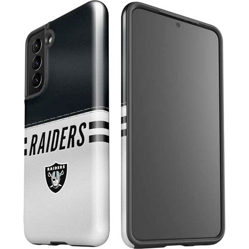 NFL Las Vegas Raiders White Striped Galaxy S21 5G Pro Case