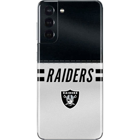 NFL Las Vegas Raiders White Striped Galaxy S21 5G Skin
