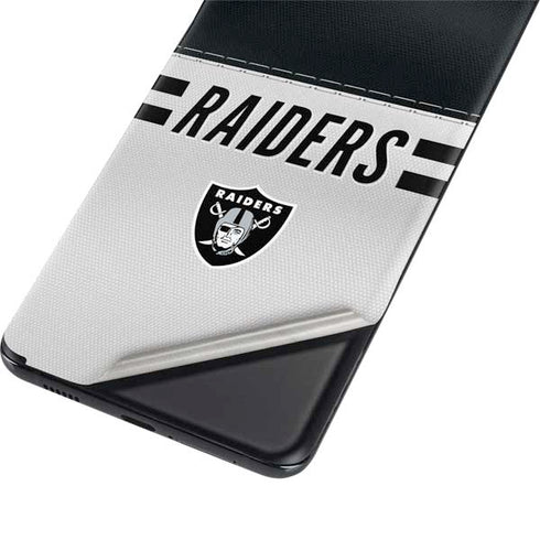 NFL Las Vegas Raiders White Striped Galaxy S21 5G Skin