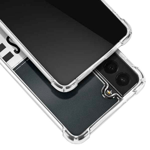 NFL Las Vegas Raiders White Striped Galaxy S21 Plus 5G Clear Case