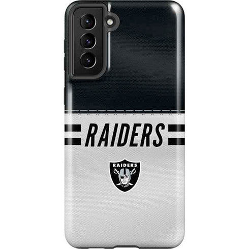 NFL Las Vegas Raiders White Striped Galaxy S21 Plus 5G Pro Case