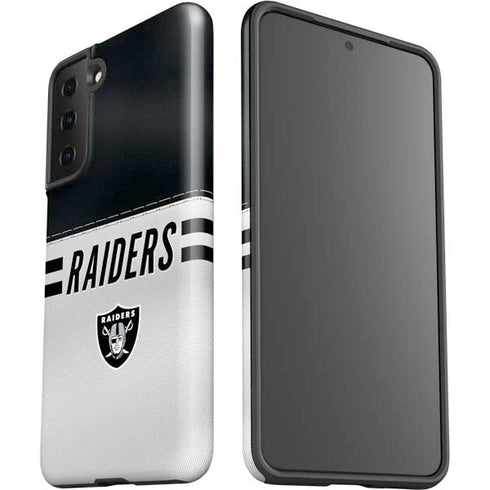 NFL Las Vegas Raiders White Striped Galaxy S21 Plus 5G Pro Case