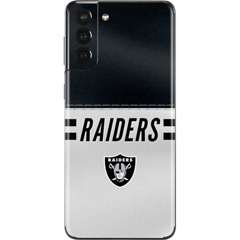 NFL Las Vegas Raiders White Striped Galaxy S21 Plus 5G Skin