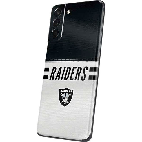 NFL Las Vegas Raiders White Striped Galaxy S21 Plus 5G Skin
