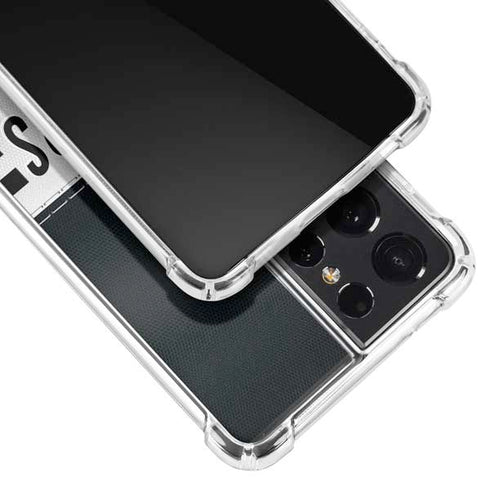 NFL Las Vegas Raiders White Striped Galaxy S21 Ultra 5G Clear Case