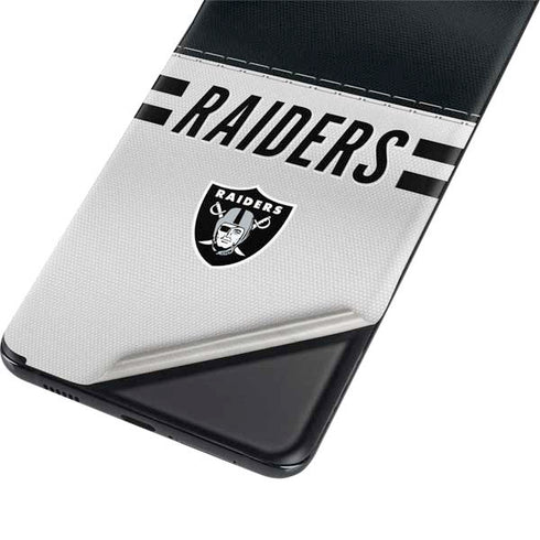 NFL Las Vegas Raiders White Striped Galaxy S21 Ultra 5G Skin