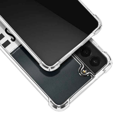 NFL Las Vegas Raiders White Striped Galaxy S22 Clear Case