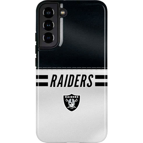 NFL Las Vegas Raiders White Striped Galaxy S22 Plus Pro Case