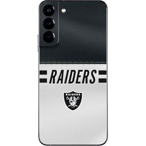 NFL Las Vegas Raiders White Striped Galaxy S22 Plus Skin