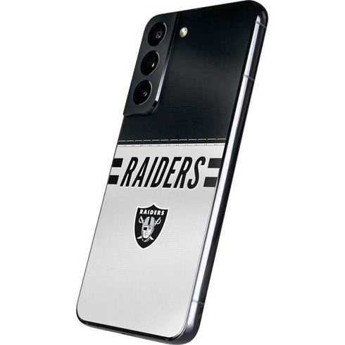 NFL Las Vegas Raiders White Striped Galaxy S22 Skin