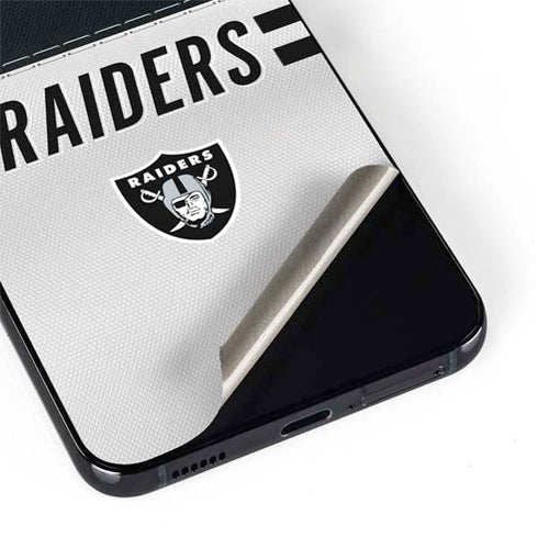 NFL Las Vegas Raiders White Striped Galaxy S22 Skin