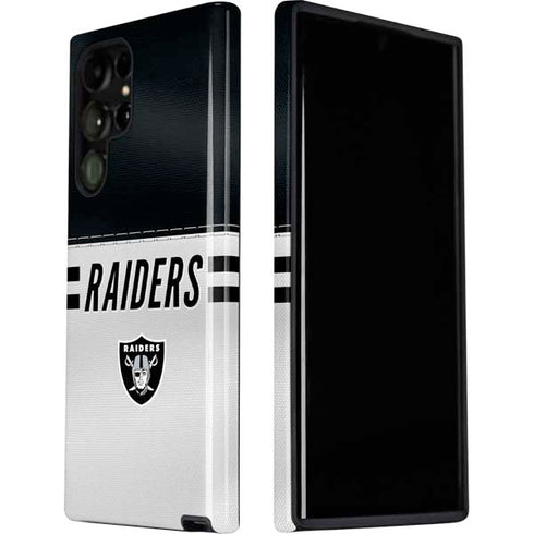 NFL Las Vegas Raiders White Striped Galaxy S22 Ultra Pro Case