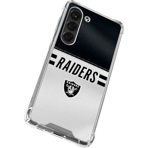 NFL Las Vegas Raiders White Striped Galaxy S23 Clear Case