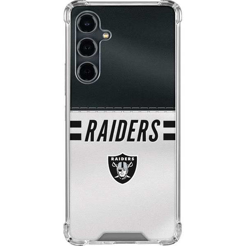 NFL Las Vegas Raiders White Striped Galaxy S23 FE Clear Case
