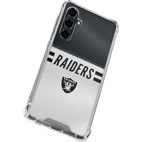 NFL Las Vegas Raiders White Striped Galaxy S23 FE Clear Case