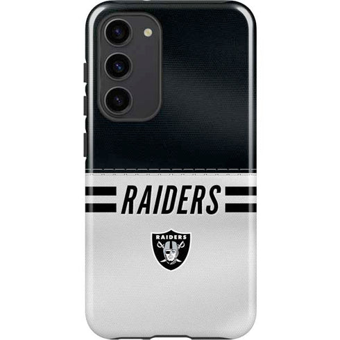 NFL Las Vegas Raiders White Striped Galaxy S23 Plus Pro Case