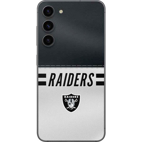 NFL Las Vegas Raiders White Striped Galaxy S23 Plus Skin