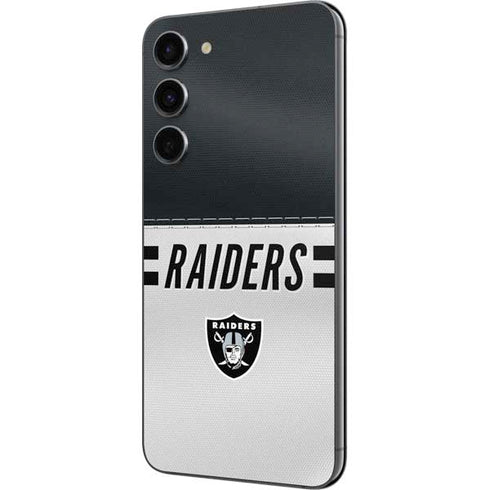 NFL Las Vegas Raiders White Striped Galaxy S23 Plus Skin