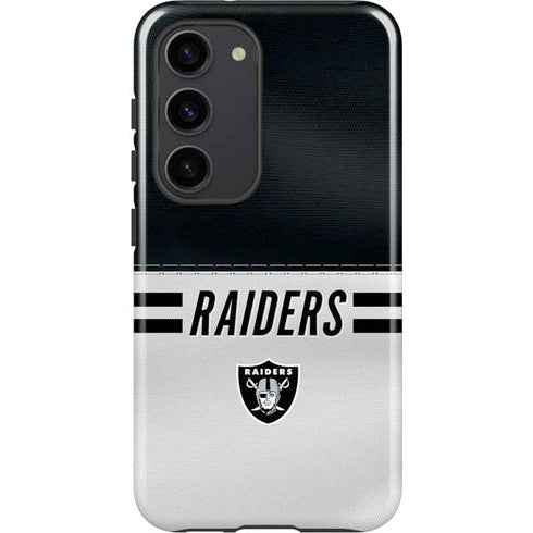 NFL Las Vegas Raiders White Striped Galaxy S23 Pro Case