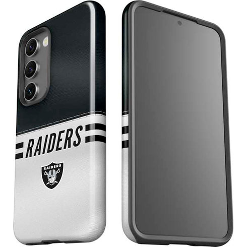 NFL Las Vegas Raiders White Striped Galaxy S23 Pro Case