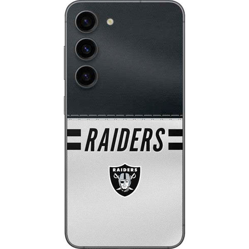 NFL Las Vegas Raiders White Striped Galaxy S23 Skin