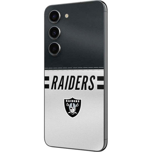 NFL Las Vegas Raiders White Striped Galaxy S23 Skin