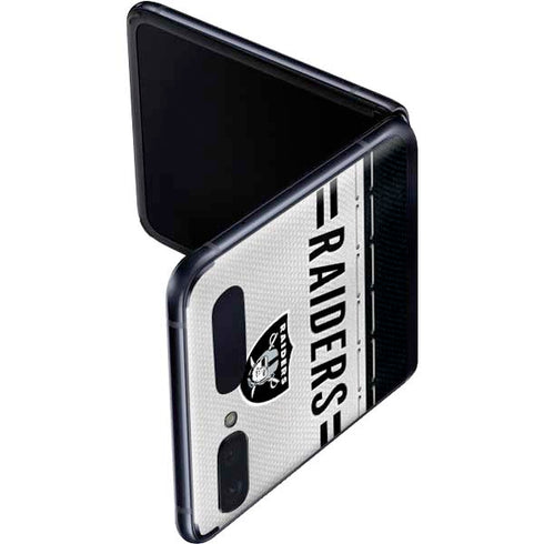 NFL Las Vegas Raiders White Striped Galaxy Z Flip Skin